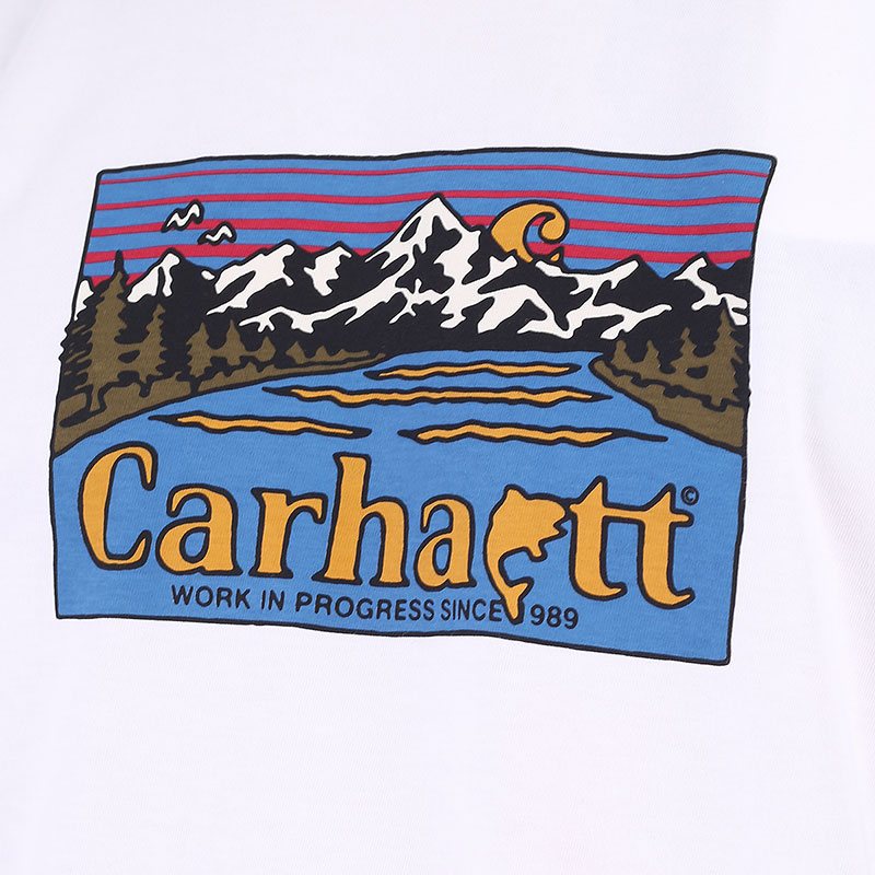 мужская белая футболка Carhartt WIP S/S Great Outdoors T-Shirt I029609-white - цена, описание, фото 2